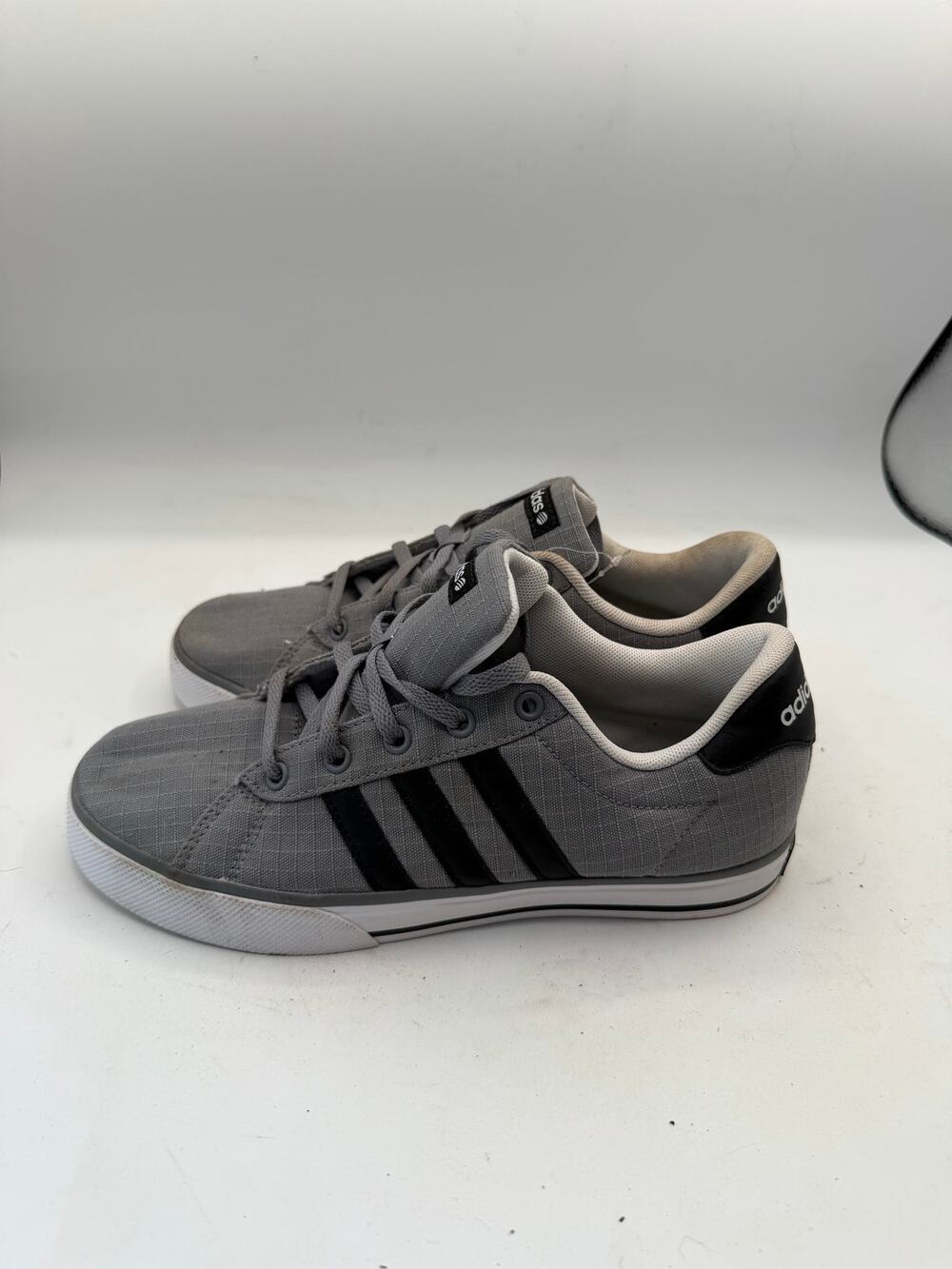 Adidas Neo Label Gray Canvas Black Stripe Casual Sneakers Women Size 5.5 F76285